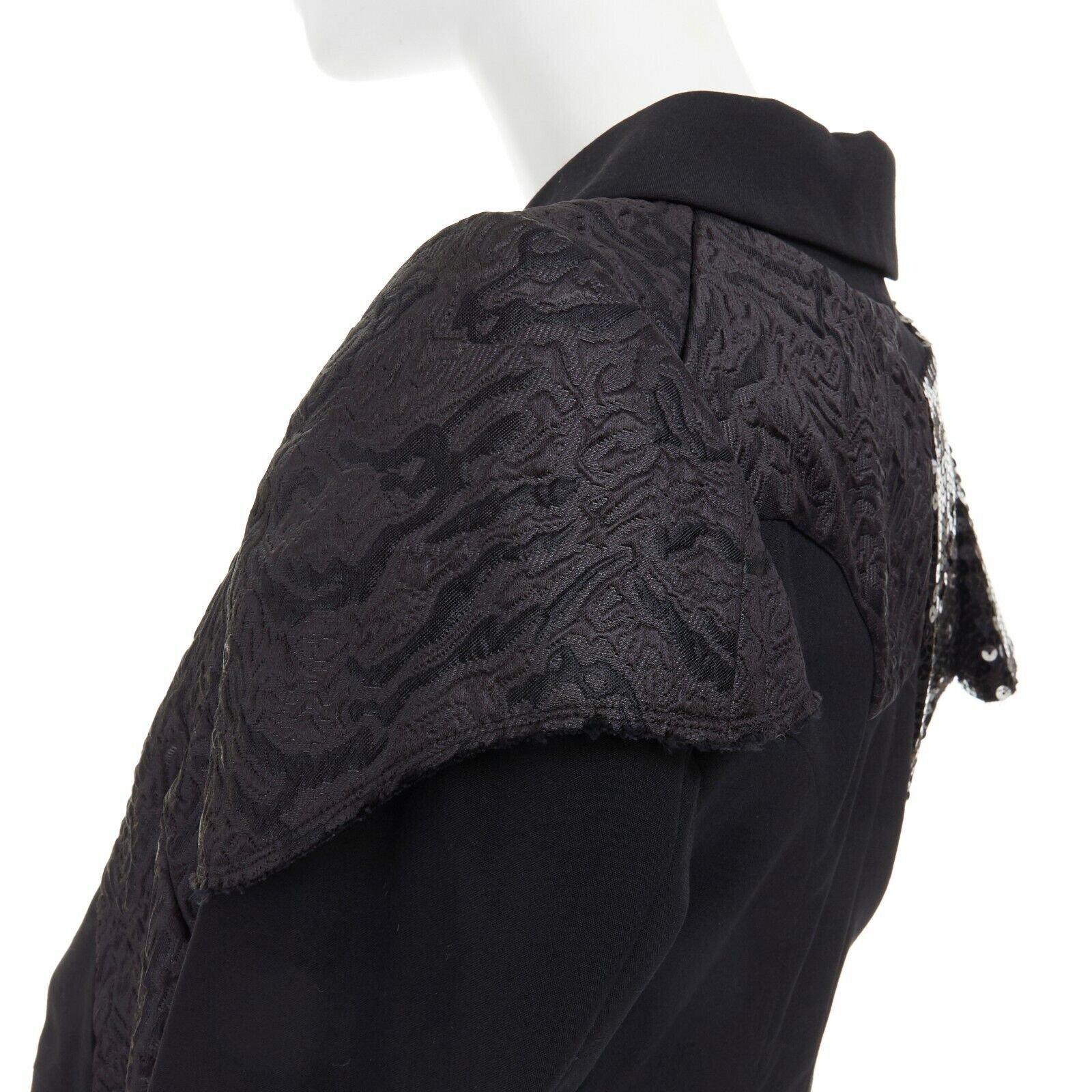 runway COMME DES GARCONS SS2010 sequins brocade blazer biker shorts belt set For Sale 4