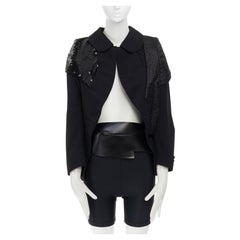 runway COMME DES GARCONS SS2010 sequins brocade blazer biker shorts belt set
