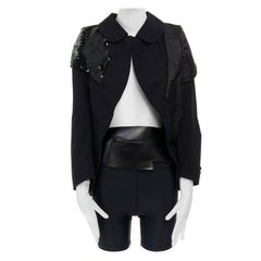 runway COMME DES GARCONS SS2010 sequins brocade blazer biker shorts belt set