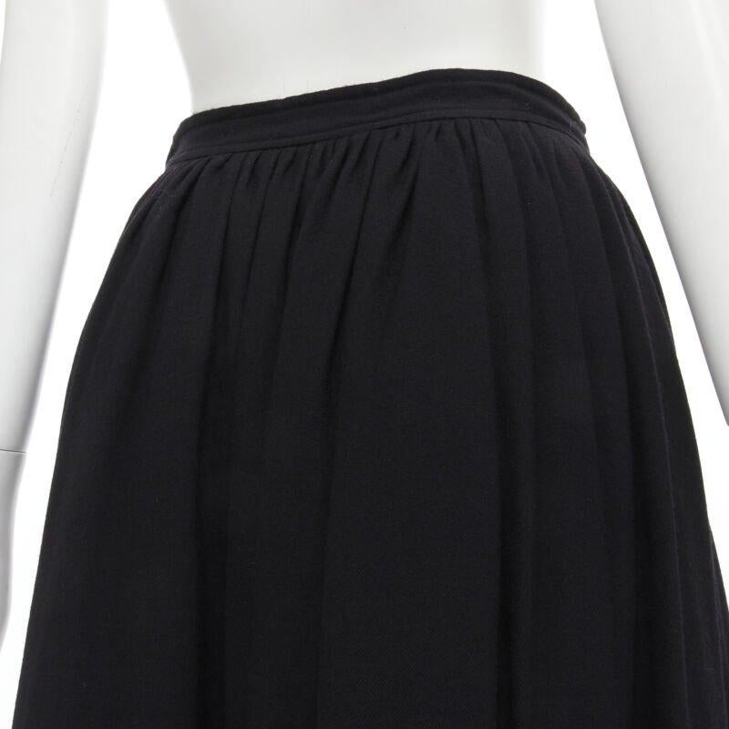 Runway COMME DES GARCONS Vintage 1988 black wool braid red embroidery skirt M For Sale 3