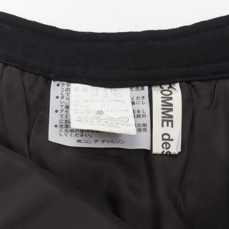 Runway COMME DES GARCONS Vintage 1988 black wool braid red embroidery skirt M For Sale 4