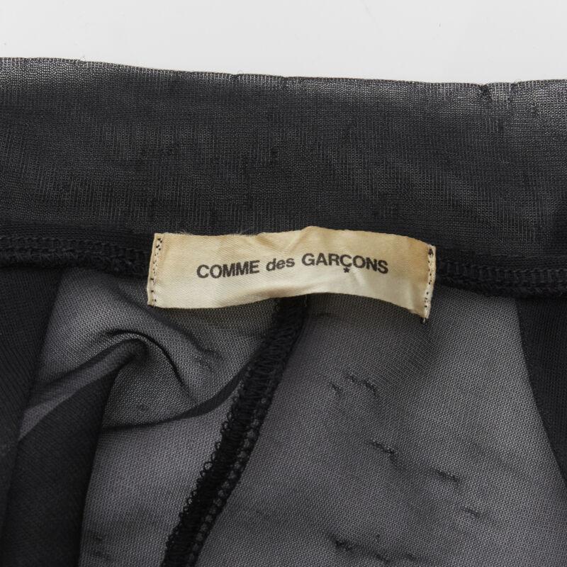 Runway COMME DES GARCONS Vintage 1990 black sheer pleated ruffle bomber jacket S For Sale 5