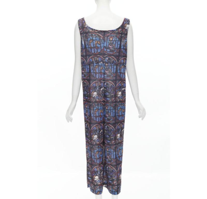 Women's Runway COMME DES GARCONS Vintage 1990 Church Stained Glass print jumpsuit M For Sale