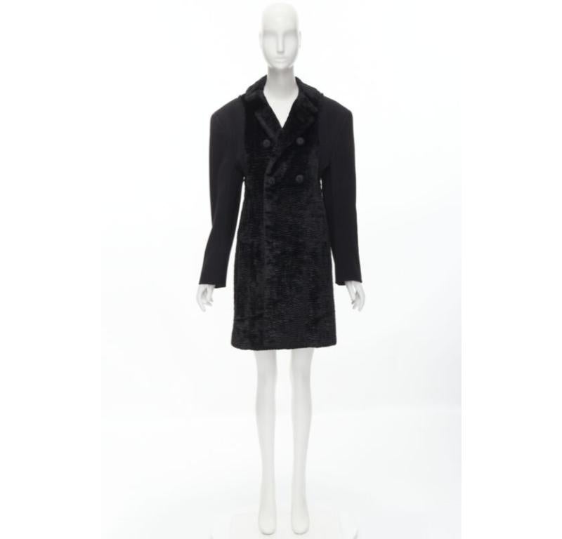 Runway COMME DES GARCONS Vintage 1993 faux fur deconstructed oversized coat XL For Sale 7