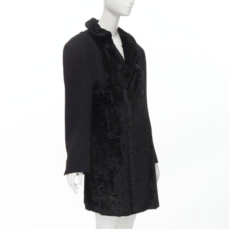 Runway COMME DES GARCONS Vintage 1993 faux fur deconstructed oversized coat XL In Excellent Condition For Sale In Hong Kong, NT