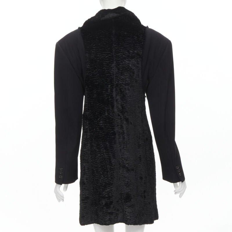 Runway COMME DES GARCONS Vintage 1993 faux fur deconstructed oversized coat XL For Sale 1