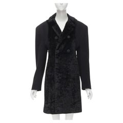 Runway COMME DES GARCONS Vintage 1993 faux fur deconstructed oversized coat XL