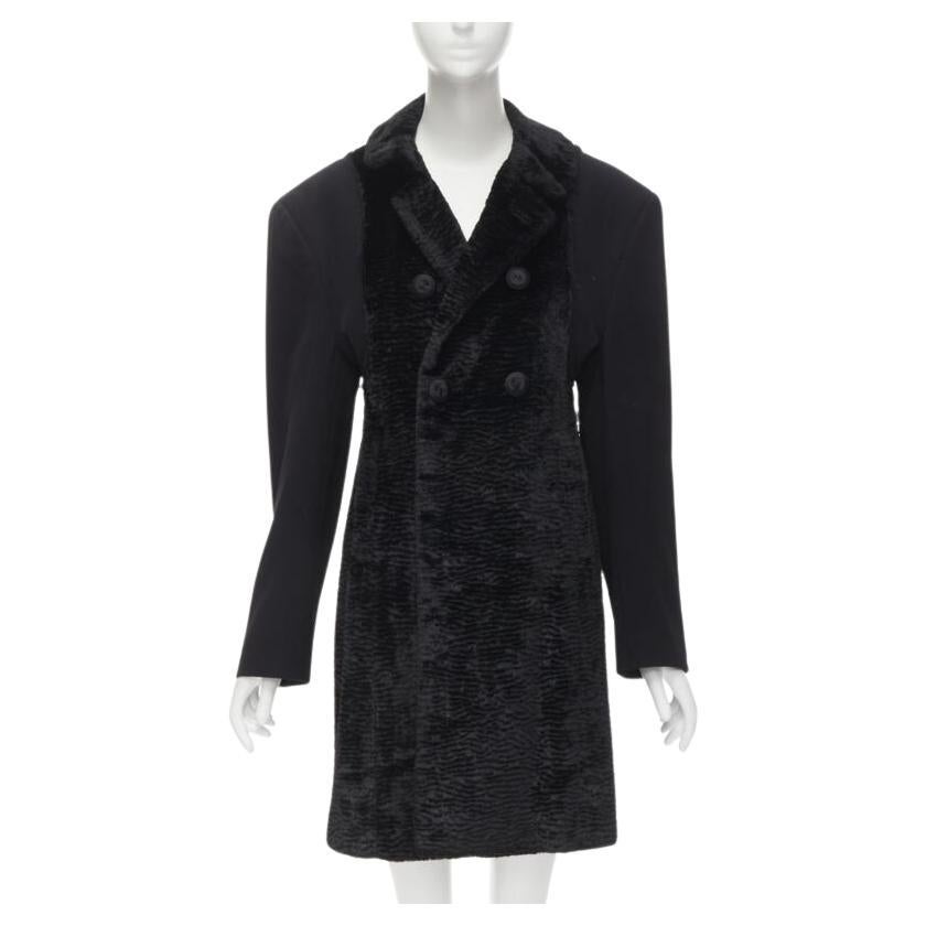 Runway COMME DES GARCONS Vintage 1993 faux fur deconstructed oversized coat XL For Sale