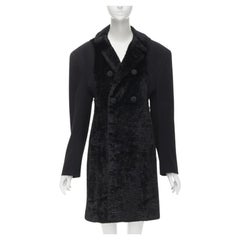 Runway COMME DES GARCONS Vintage 1993 faux fur deconstructed oversized coat XL