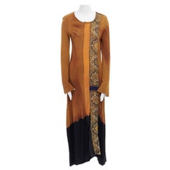 runway COMME DES GARCONS Vintage 1993 marigold dip dye paisley patchwork dress M