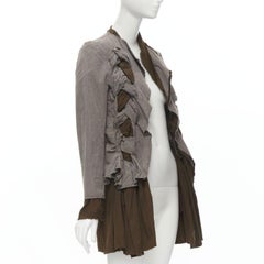 Runway COMME DES GARCONS Vintage 2002 grey brown twist braid jacket S