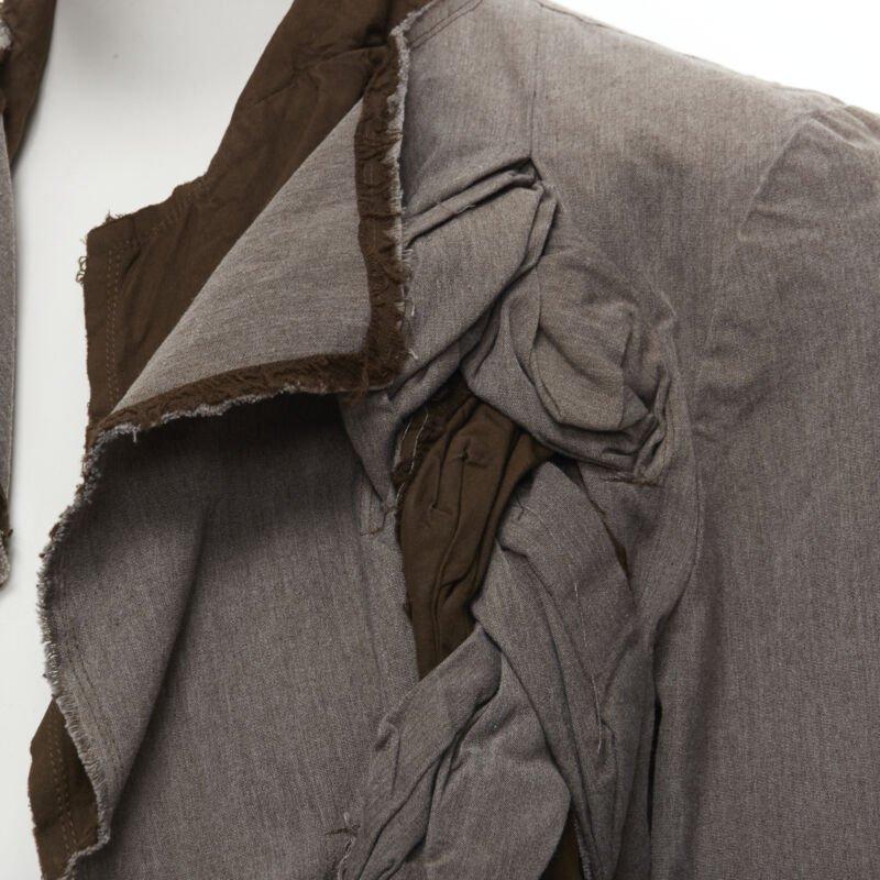 Grigio Giacca da passerella COMME DES GARCONS Vintage 2002 grigio marrone a trecce intrecciate S in vendita
