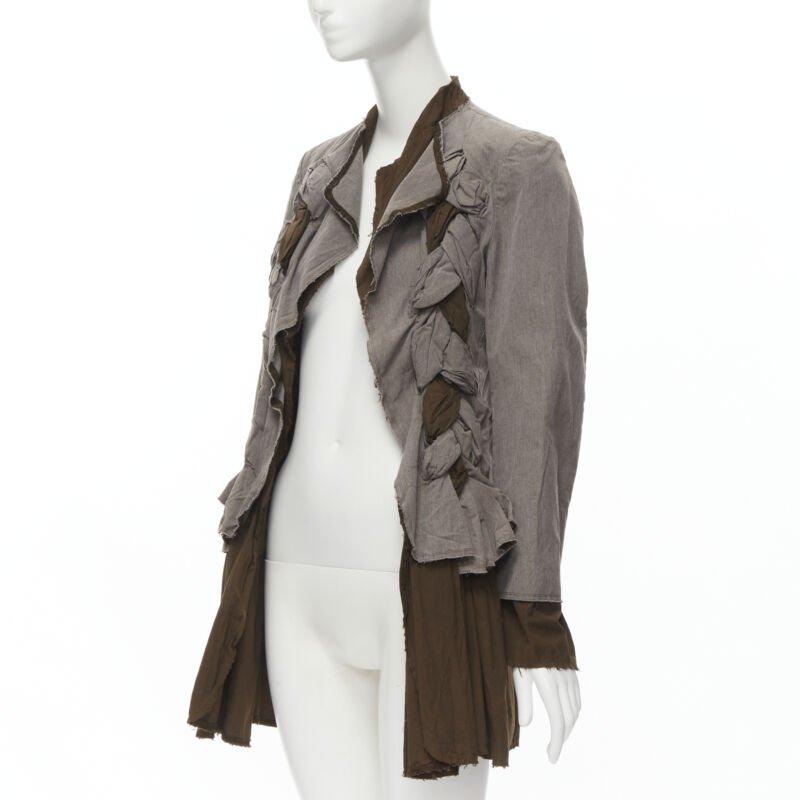 Giacca da passerella COMME DES GARCONS Vintage 2002 grigio marrone a trecce intrecciate S In condizioni ottime in vendita a Hong Kong, NT