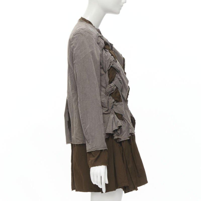 Donna Giacca da passerella COMME DES GARCONS Vintage 2002 grigio marrone a trecce intrecciate S in vendita