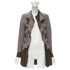 Laufsteg COMME DES GARCONS Vintage 2002 Grau Braun Twist Flechtjacke S