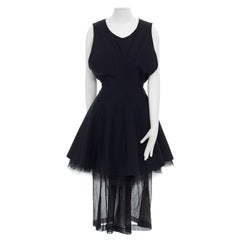 runway COMME DES GARCONS Vintage SS95 black tulle layered full skirt dress S