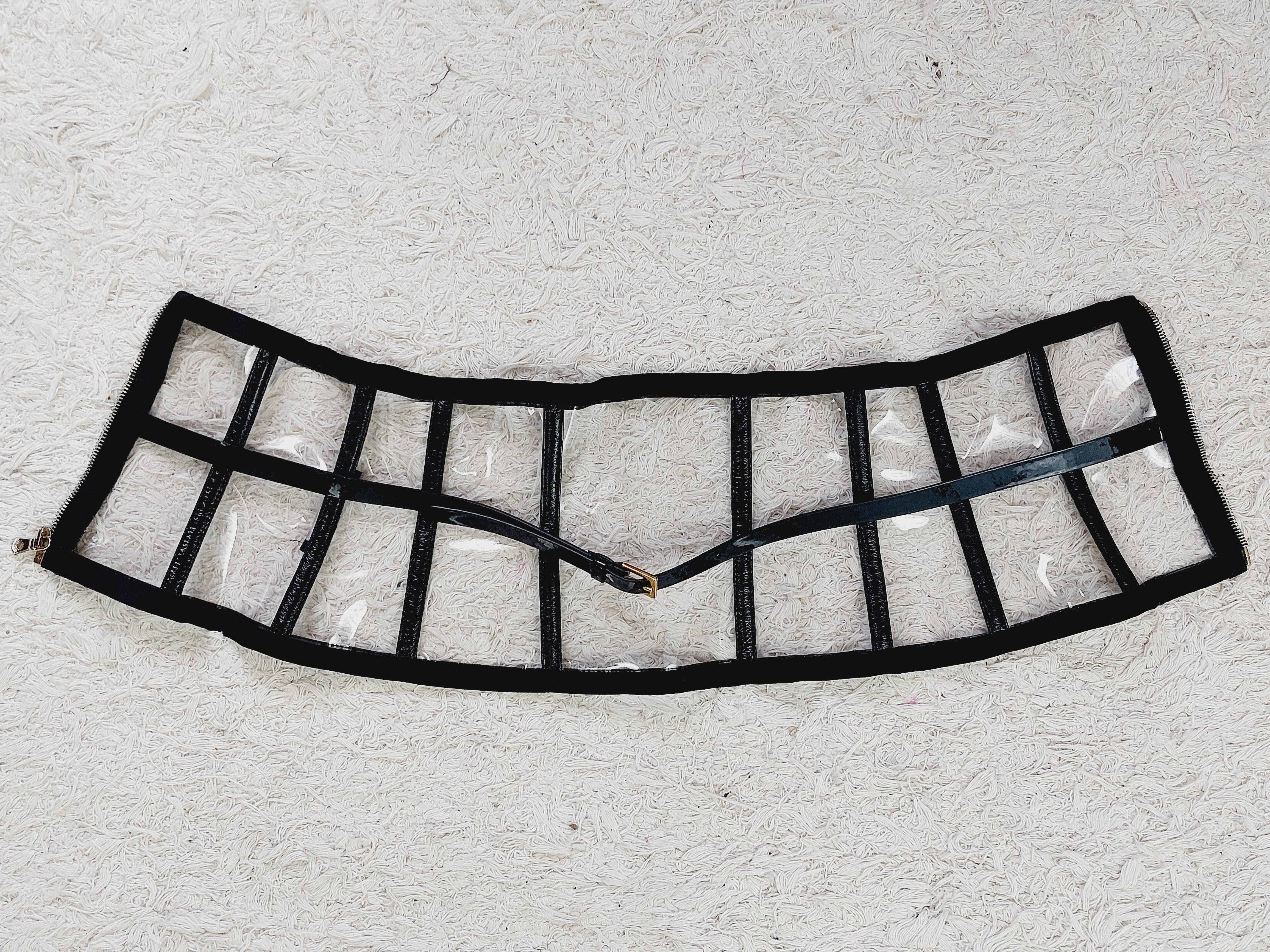 Runway Dolce & Gabbana 2007 SS PVC Plastic Clear Bondage BDSM Belt  Waist Corset For Sale 8