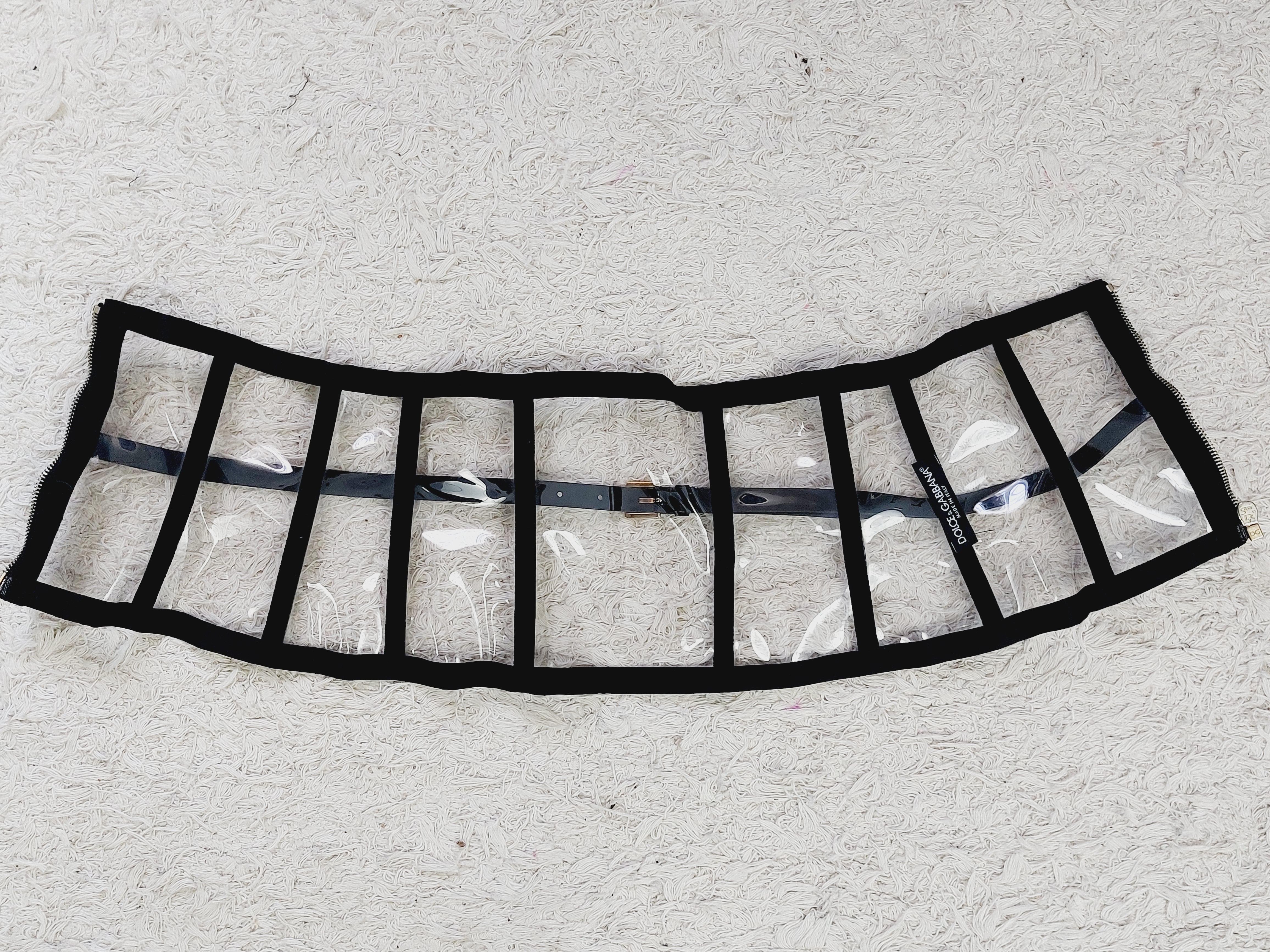 Runway Dolce & Gabbana 2007 SS PVC Plastic Clear Bondage BDSM Belt  Waist Corset For Sale 9