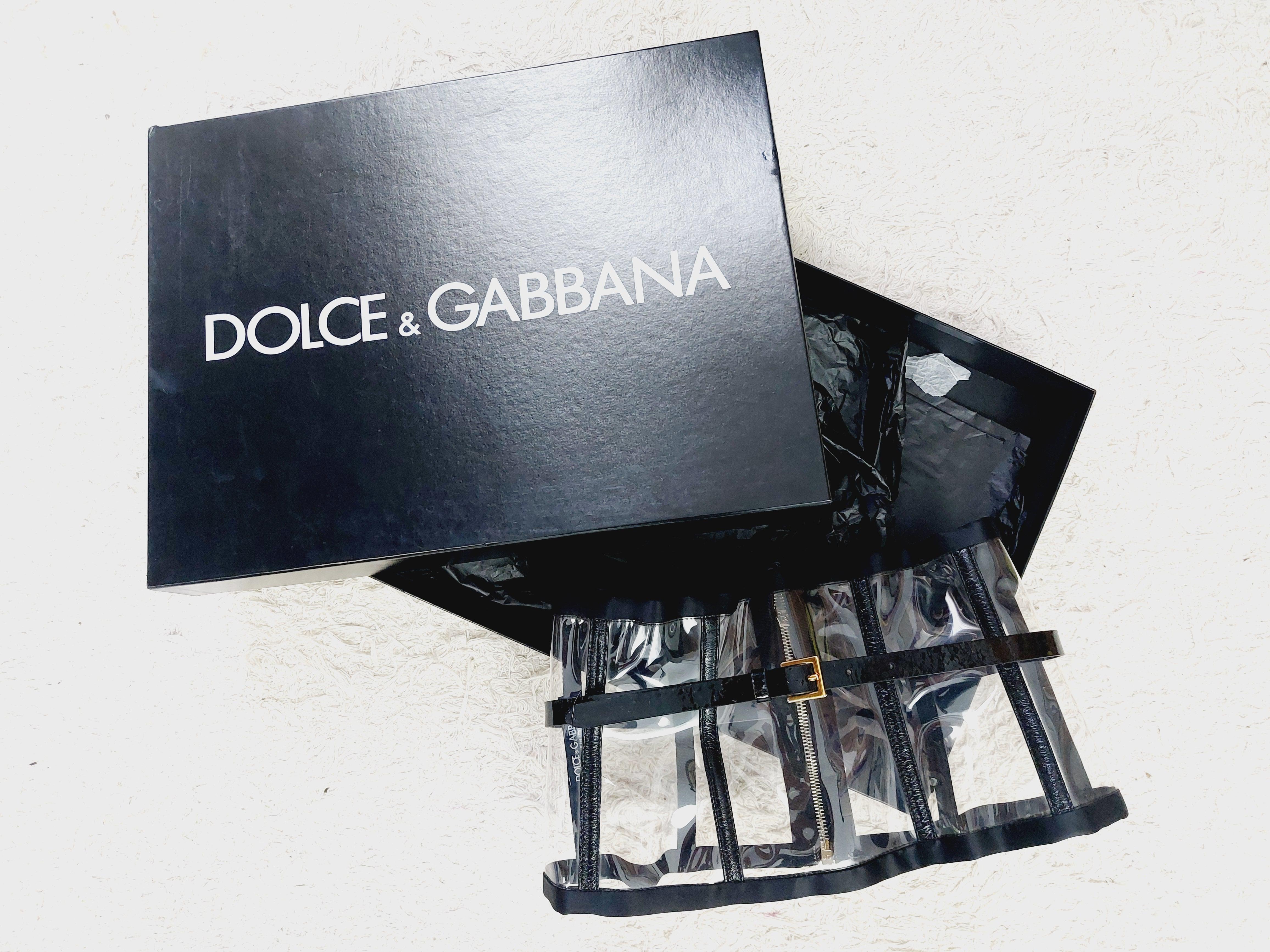 Runway Dolce & Gabbana 2007 SS PVC Plastic Clear Bondage BDSM Belt  Waist Corset For Sale 12