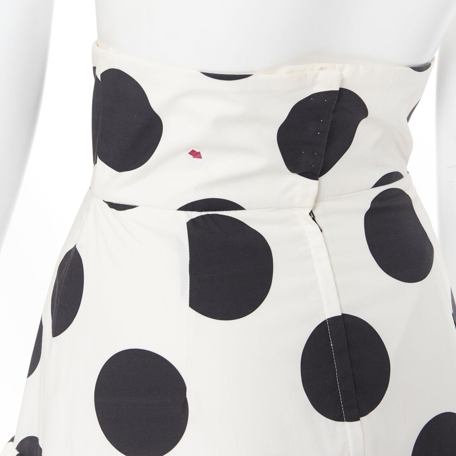 runway DOLCE GABBANA black white polka dot Flamenco flared skirt IT38 26