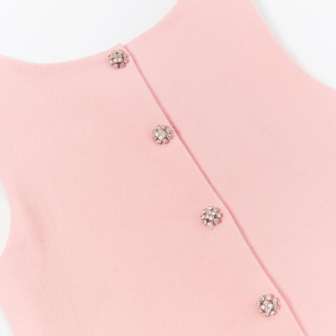 défilé DOLCE GABBANA rose cristal bouton rose patch floral A-line mini robe 4Y 1