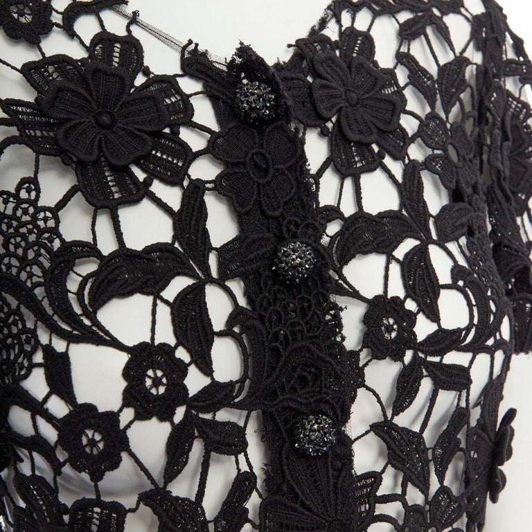 Runway Dolce Gabbana Ss12 Black 3d Floral Applique Lace Strass Button Dress It40 At 1stdibs ˈdoltʃe e ɡɡabˈbaːna) is an italian luxury fashion house founded in 1985 in legnano by italian designers domenico dolce and stefano gabbana. runway dolce gabbana ss12 black 3d floral applique lace strass button dress it40