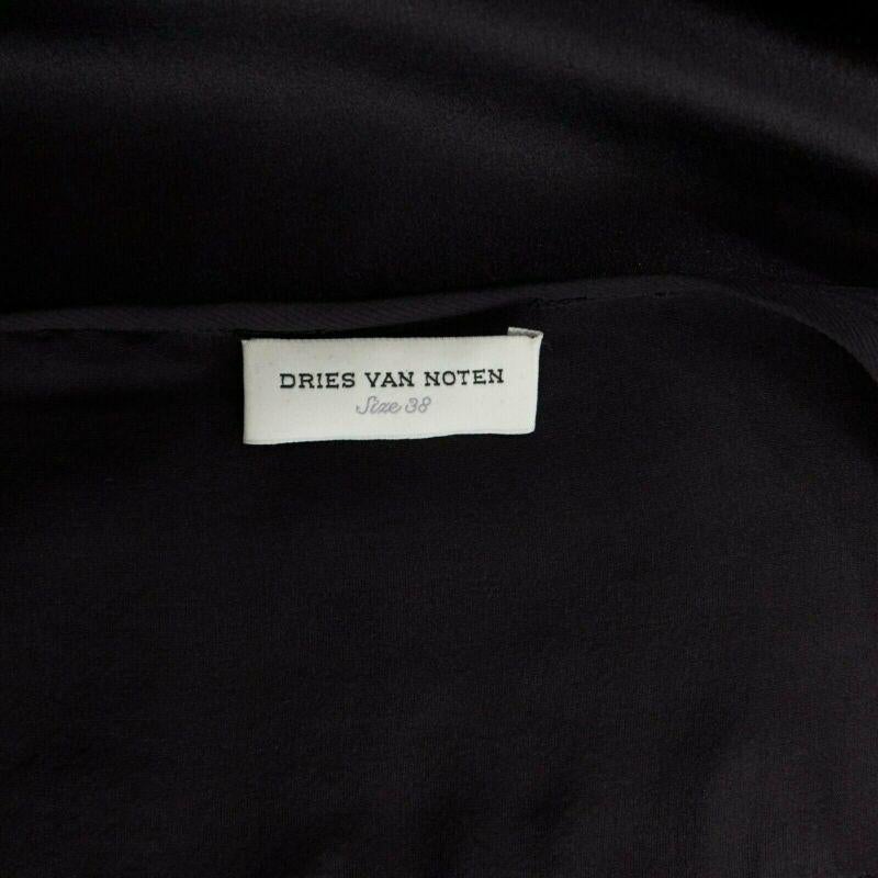 runway DRIES VAN NOTEN 2013 black fringe trim silk flapper dress FR38 US6 S For Sale 4