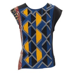 runway DRIES VAN NOTEN AW11 ethnic tribal beaded printed silk top FR38 S US4