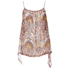 runway DRIES VAN NOTEN pixelated paisley lurex sheer handkerchief cami top S