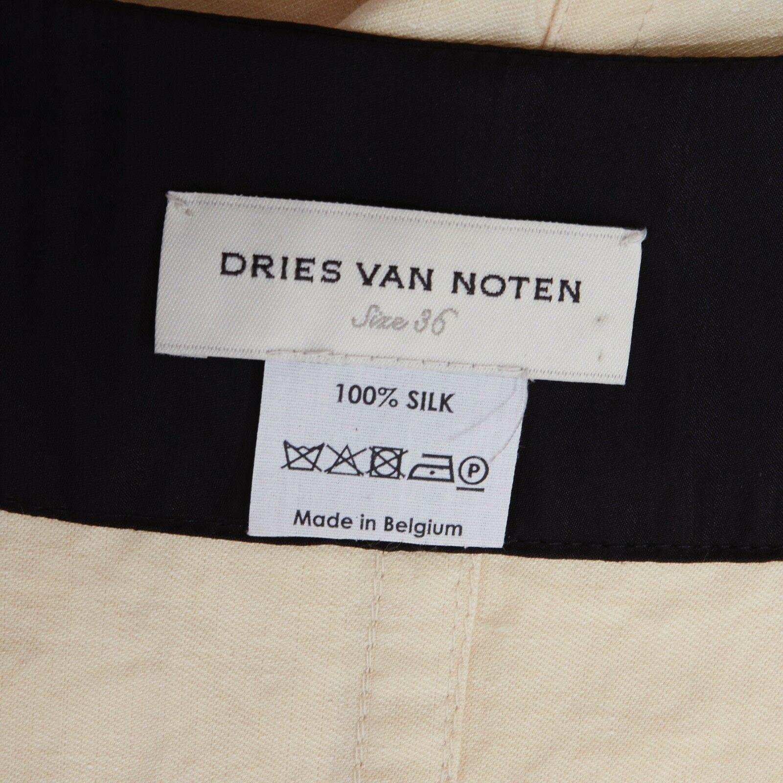 runway DRIES VAN NOTEN SS14 black floral jacquard silk cotton back belted vest S 7