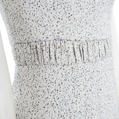 runway EMILIA WICKSTEAD Claire grey pebbled fitted cocktail midi dress US4 S