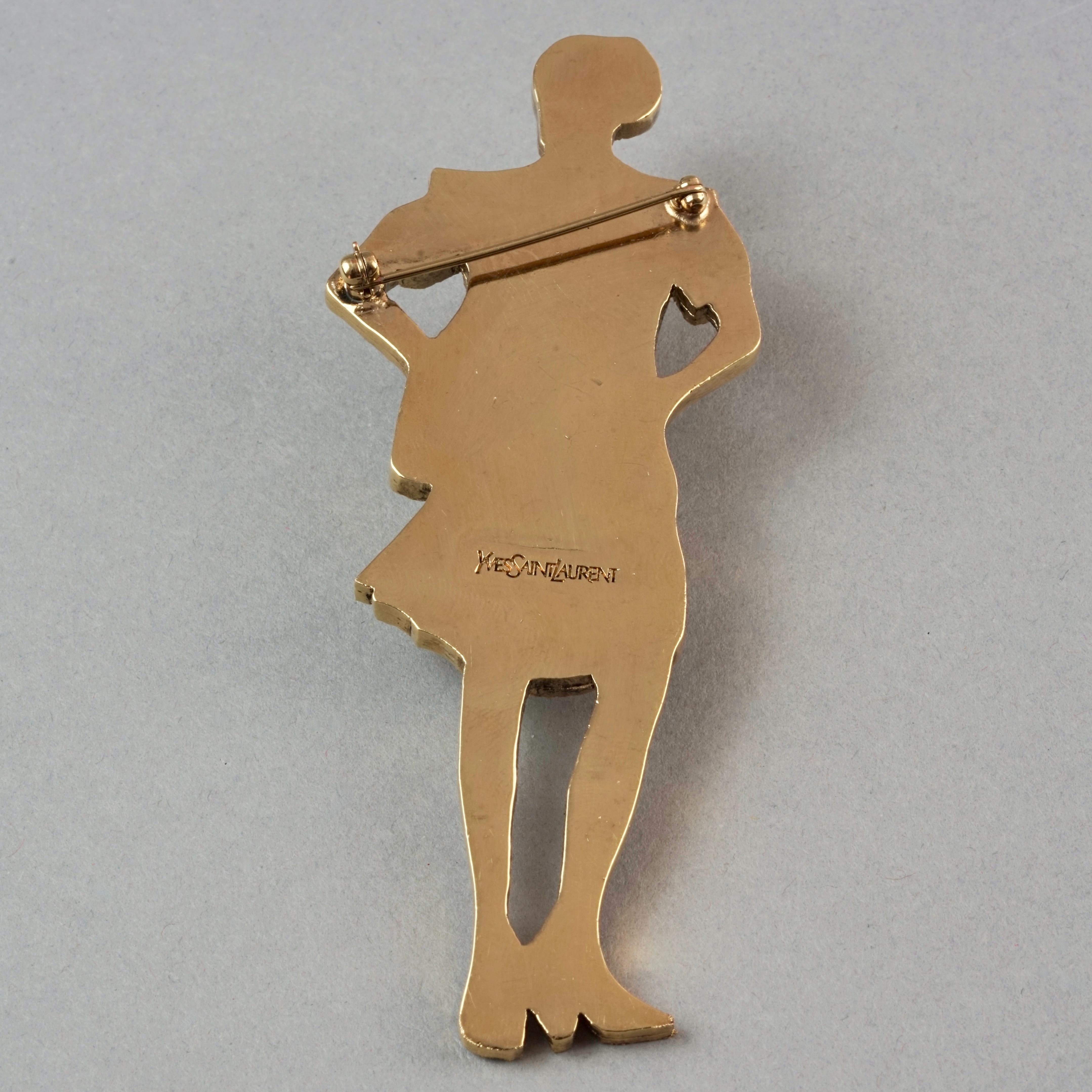 Runway Fall 2010 YVES SAINT LAURENT YSL Woman Silhouette Brooch  For Sale 2