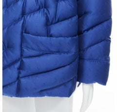 Runway FENDI 2021 Runway 100% silk blue logo goose down puffer jacket IT48 M