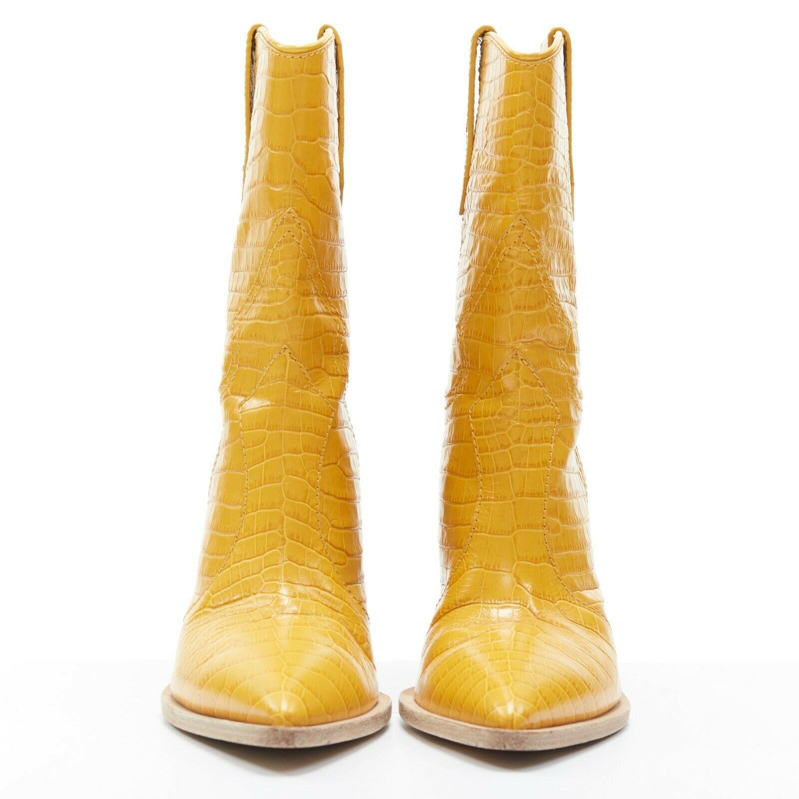 yellow croc boots