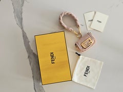 Runway Fendi Powder Pink Shearling Nano Baguette Charm Bag Braided Maxi Handle