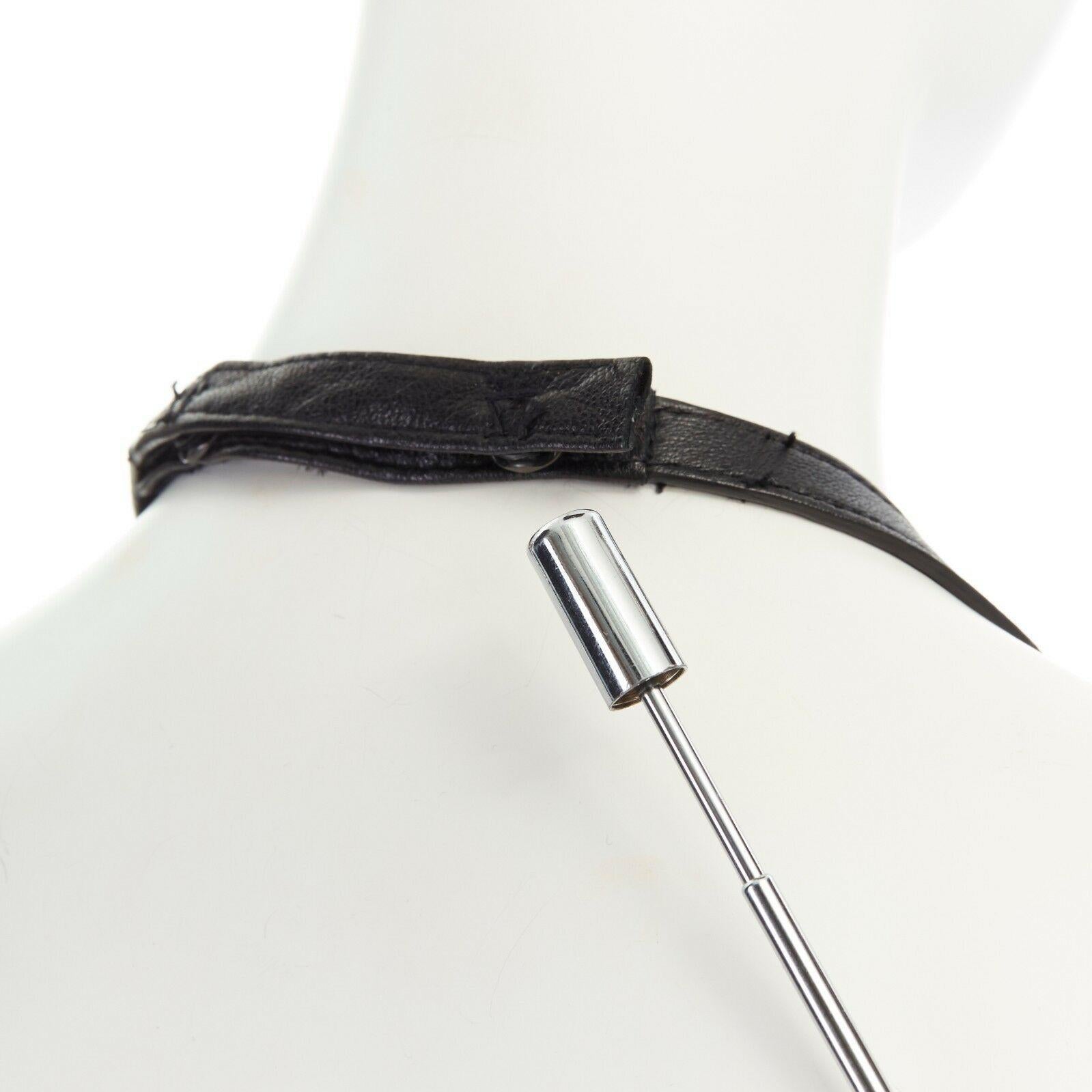 runway FENDI SS16 black leather braided edge bondage harness vest top IT40 S 1