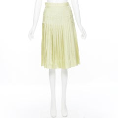 runway GIVENCHY TISCI 100% silk pastel green pleated knee length skirt IT38 25"