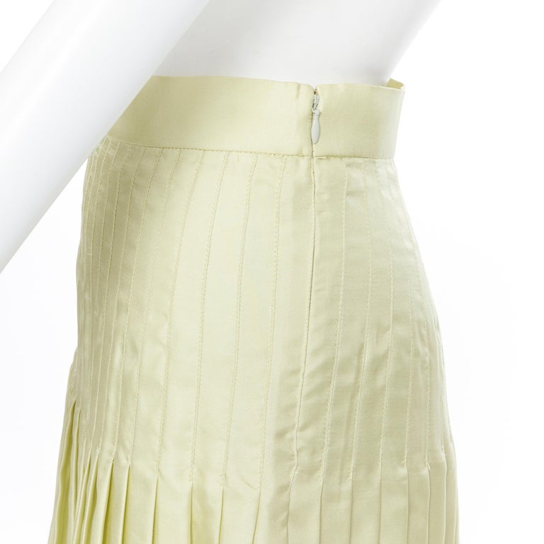 runway GIVENCHY TISCI 100% silk pastel green pleated knee length skirt IT38 25