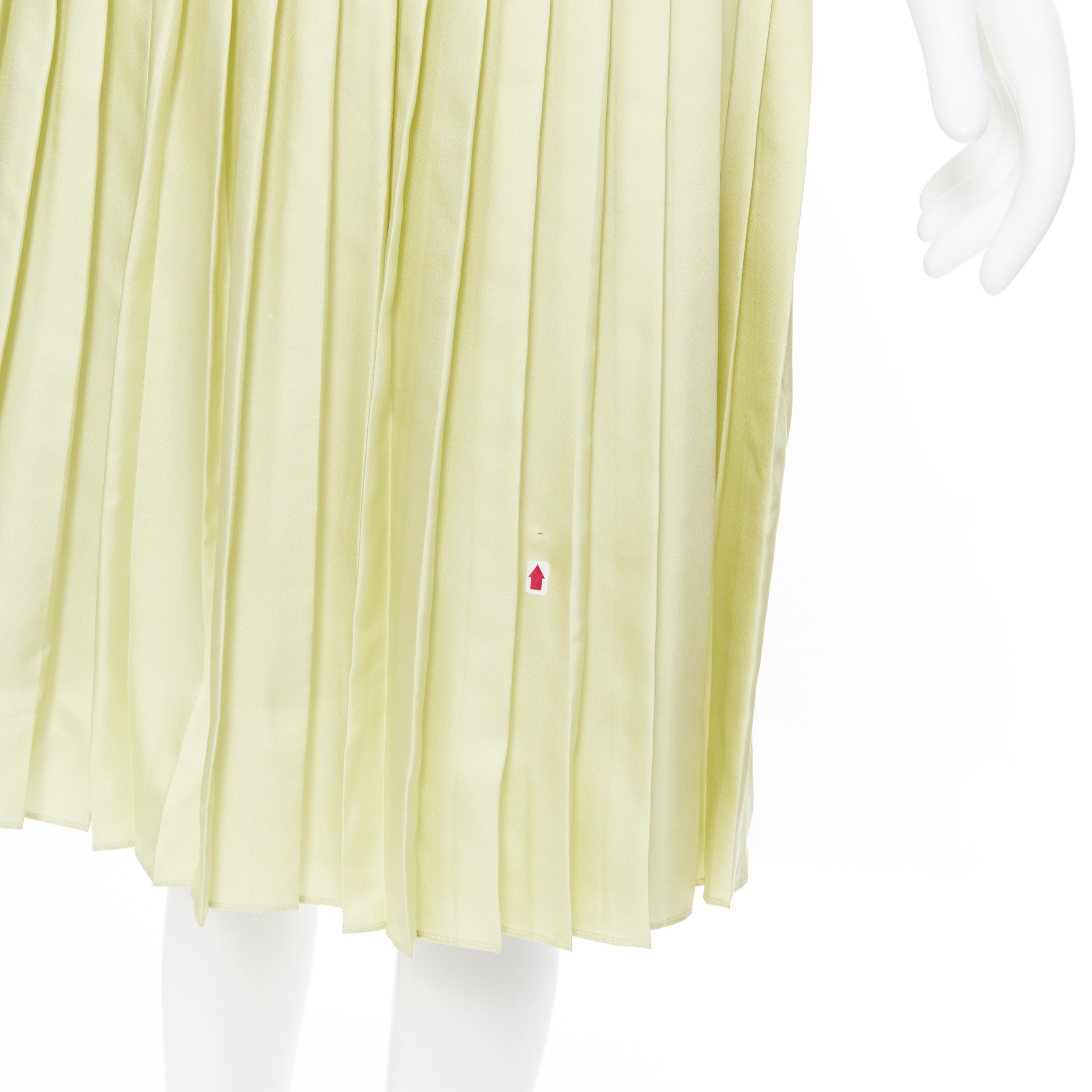 Women's runway GIVENCHY TISCI 100% silk pastel green pleated knee length skirt IT38 25