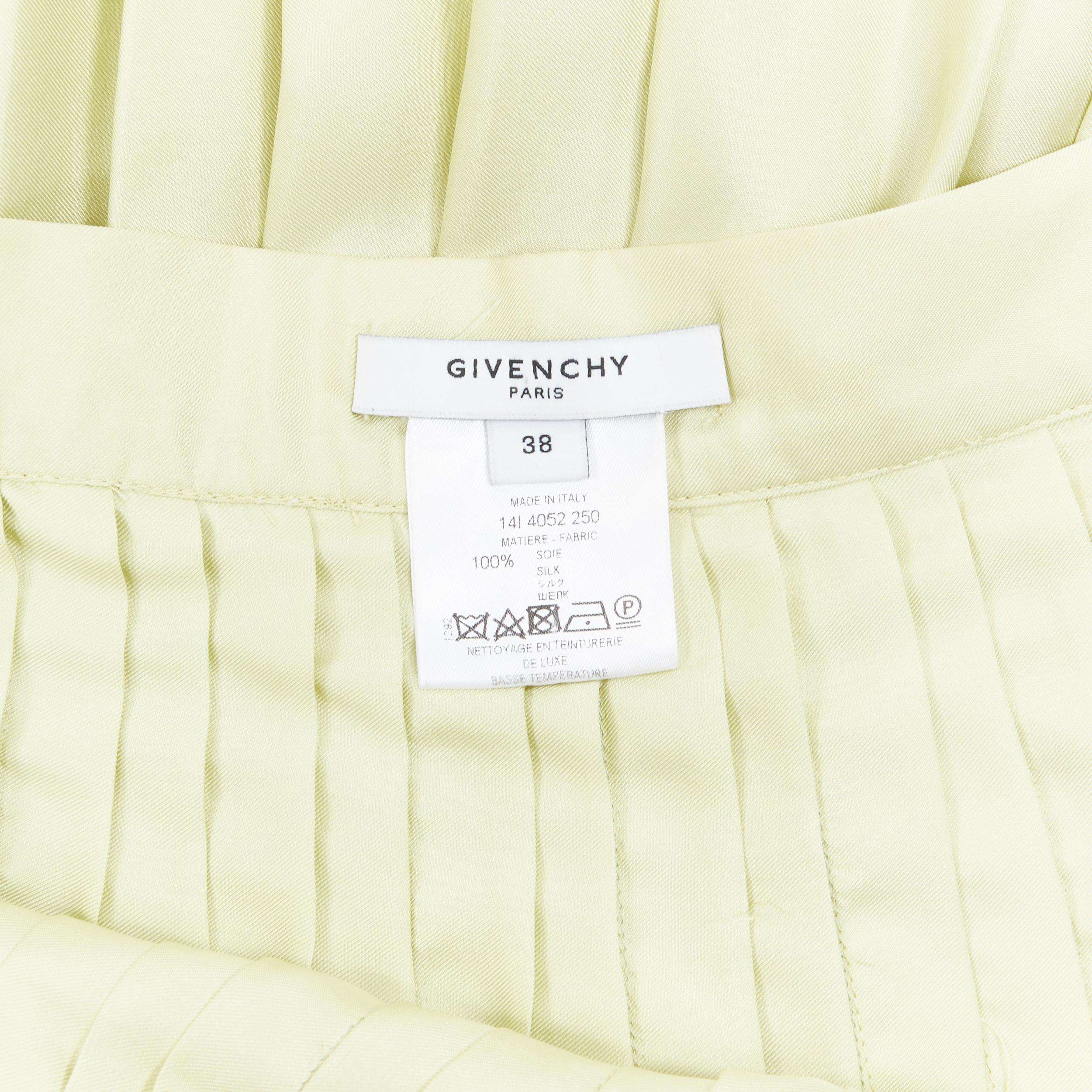 runway GIVENCHY TISCI 100% silk pastel green pleated knee length skirt IT38 25