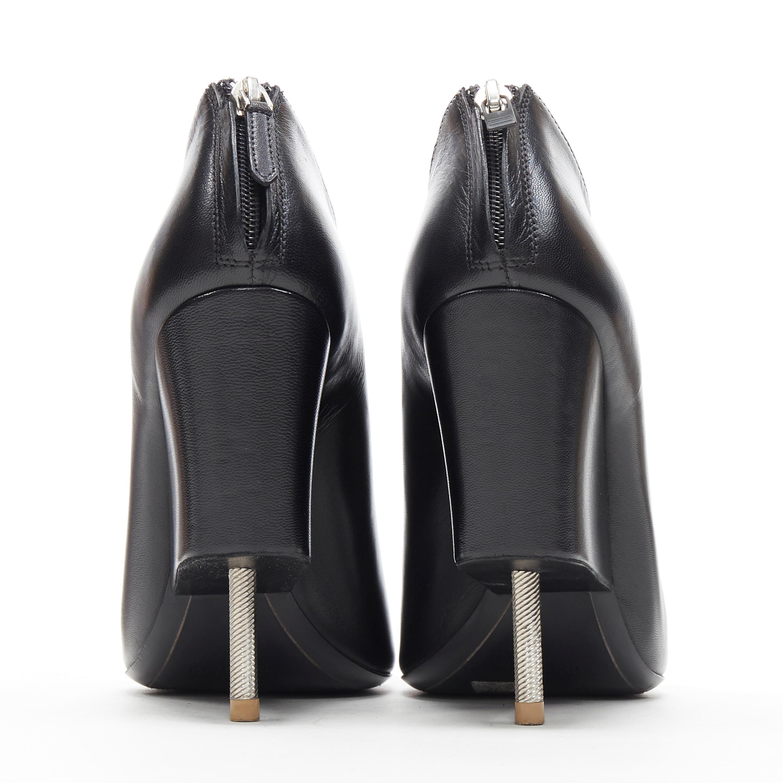 black tie up bootie heels