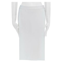 runway GIVENCHY white jersey panel stretch fit bodycon pencil skirt M 25"