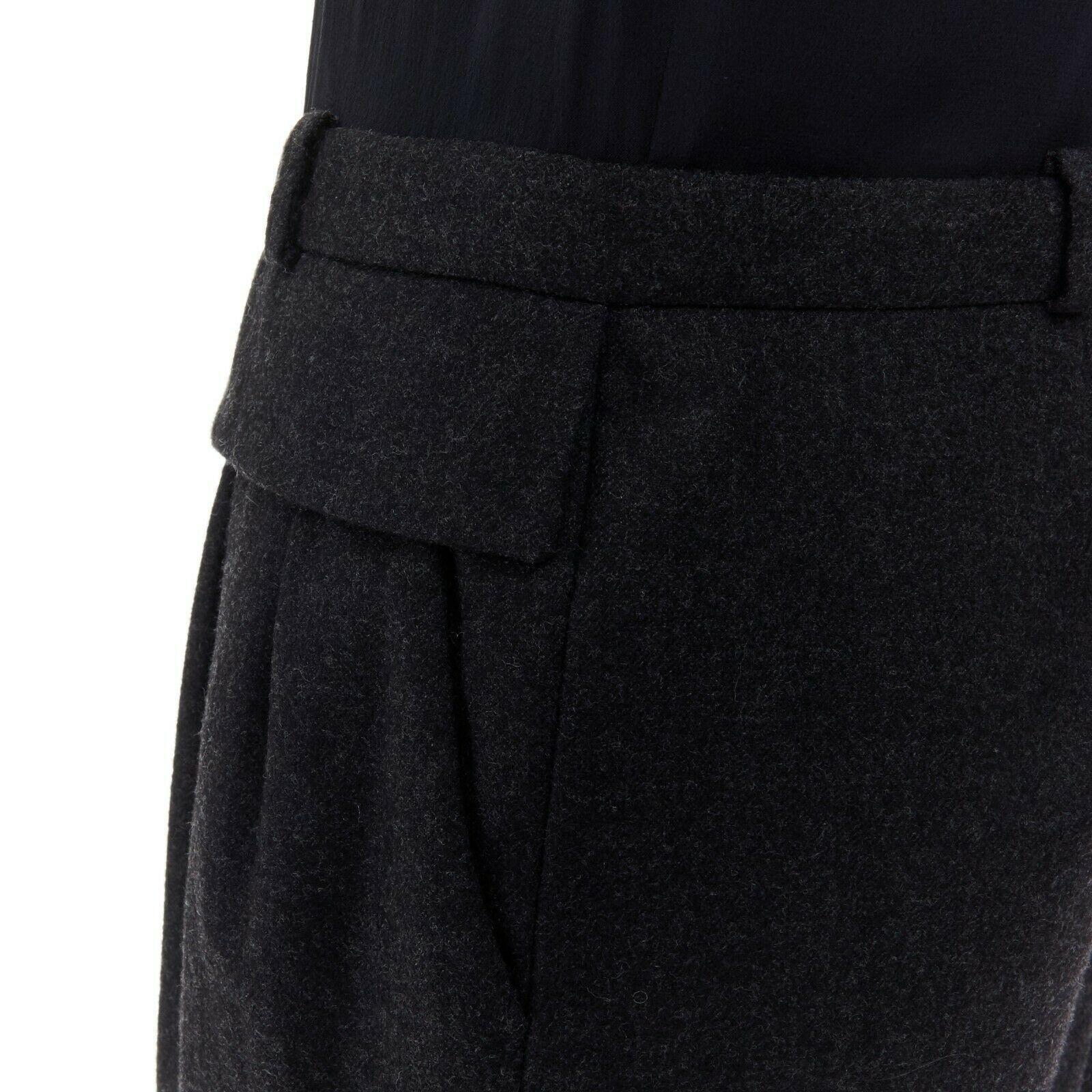 runway GUCCI black silk grey cashmere blend decorative pocket mini dress S 5