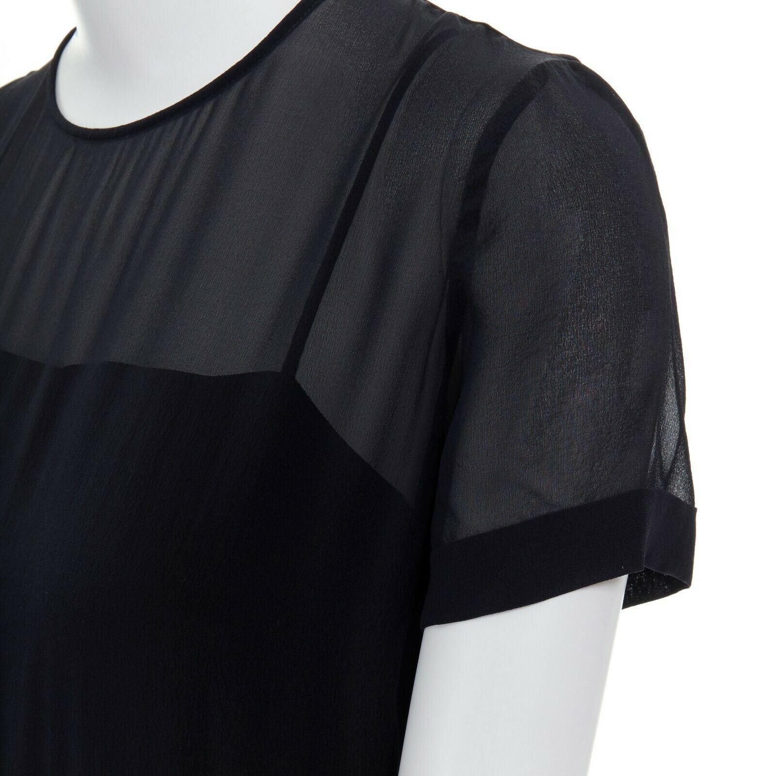 runway GUCCI black silk grey cashmere blend decorative pocket mini dress S 2