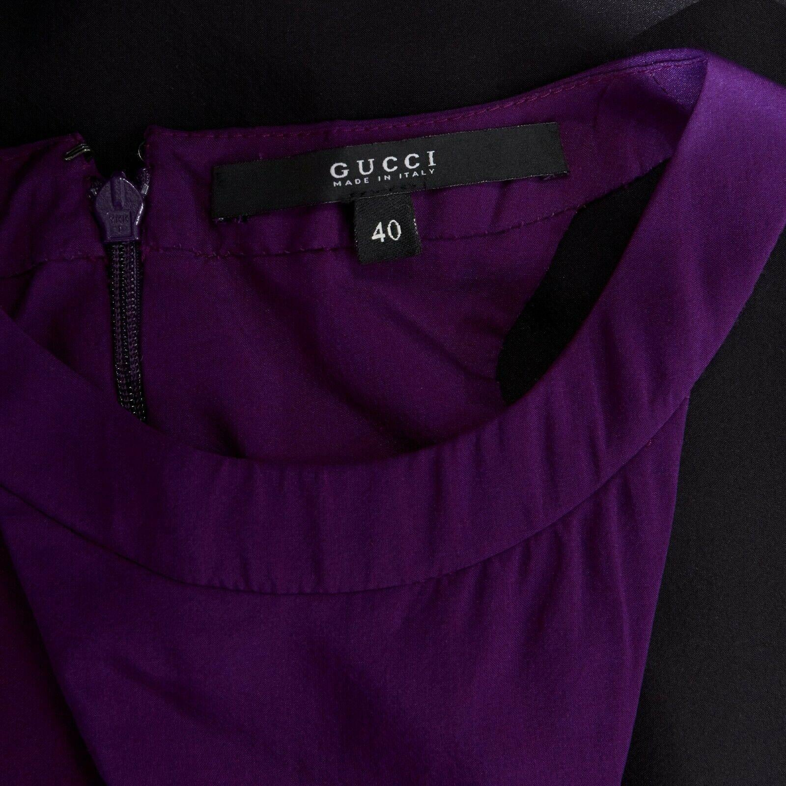 runway GUCCI purple red bust black tiered hem evening gown dress IT40 S 6