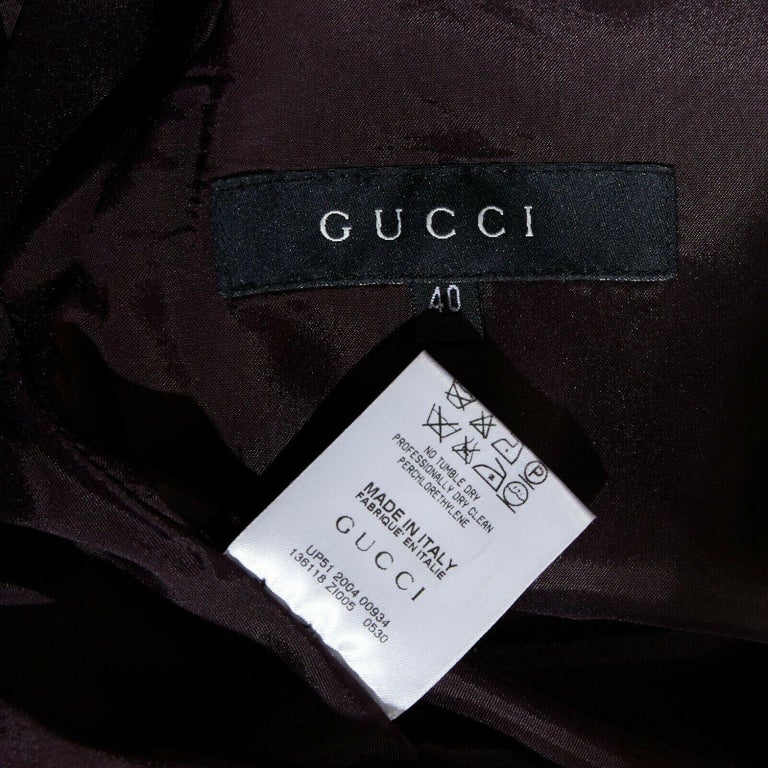 runway GUCCI TOM FORD AW04 purple velvet trimmed ruched zip jacket IT40 ...