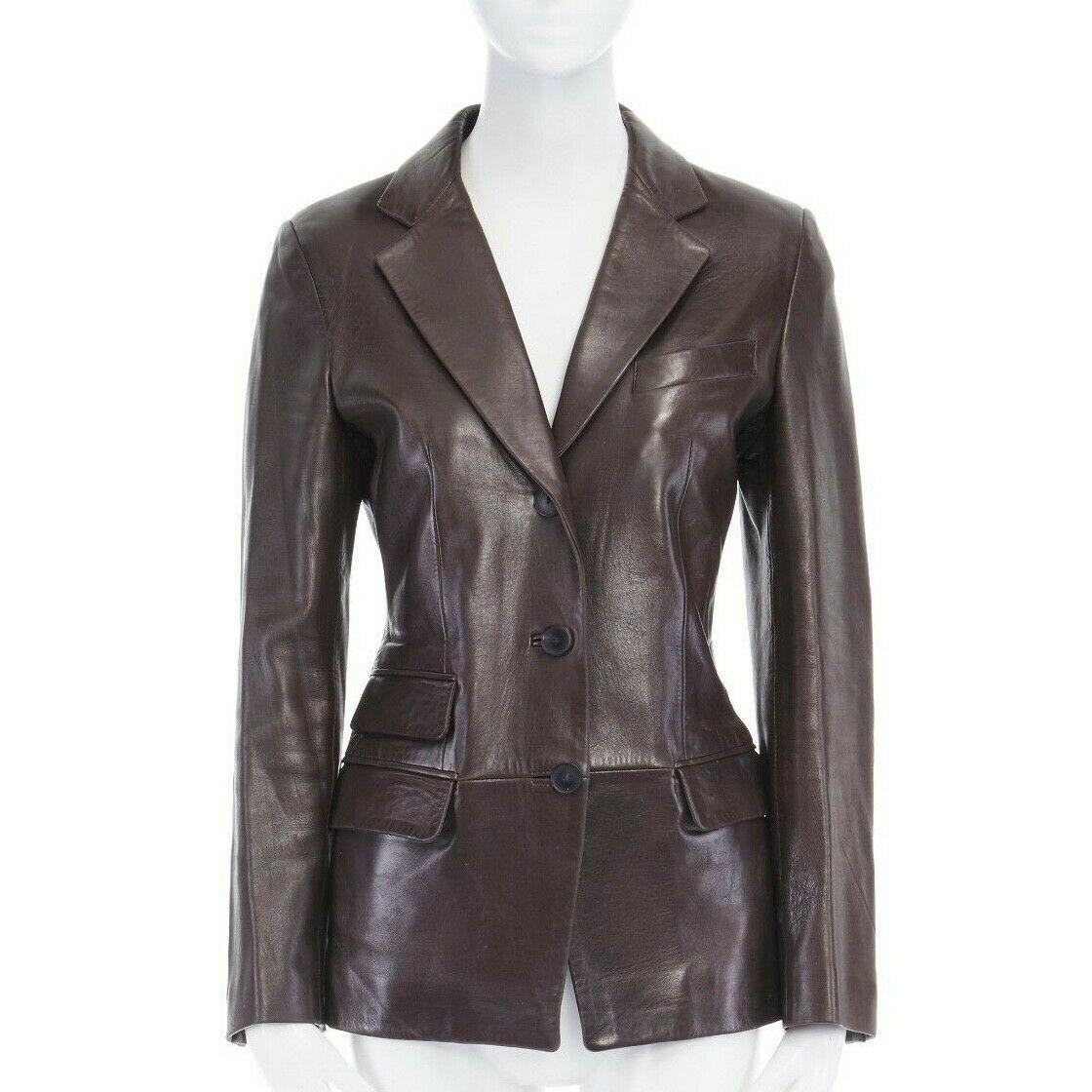 gucci leather blazer