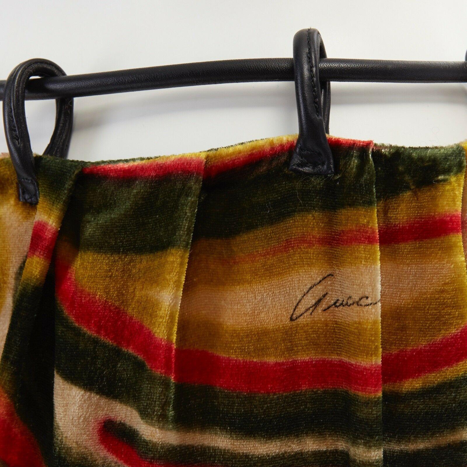 runway GUCCI TOM FORD Vintage AW99 leather loop psychedelic velvet skirt IT42 M 3