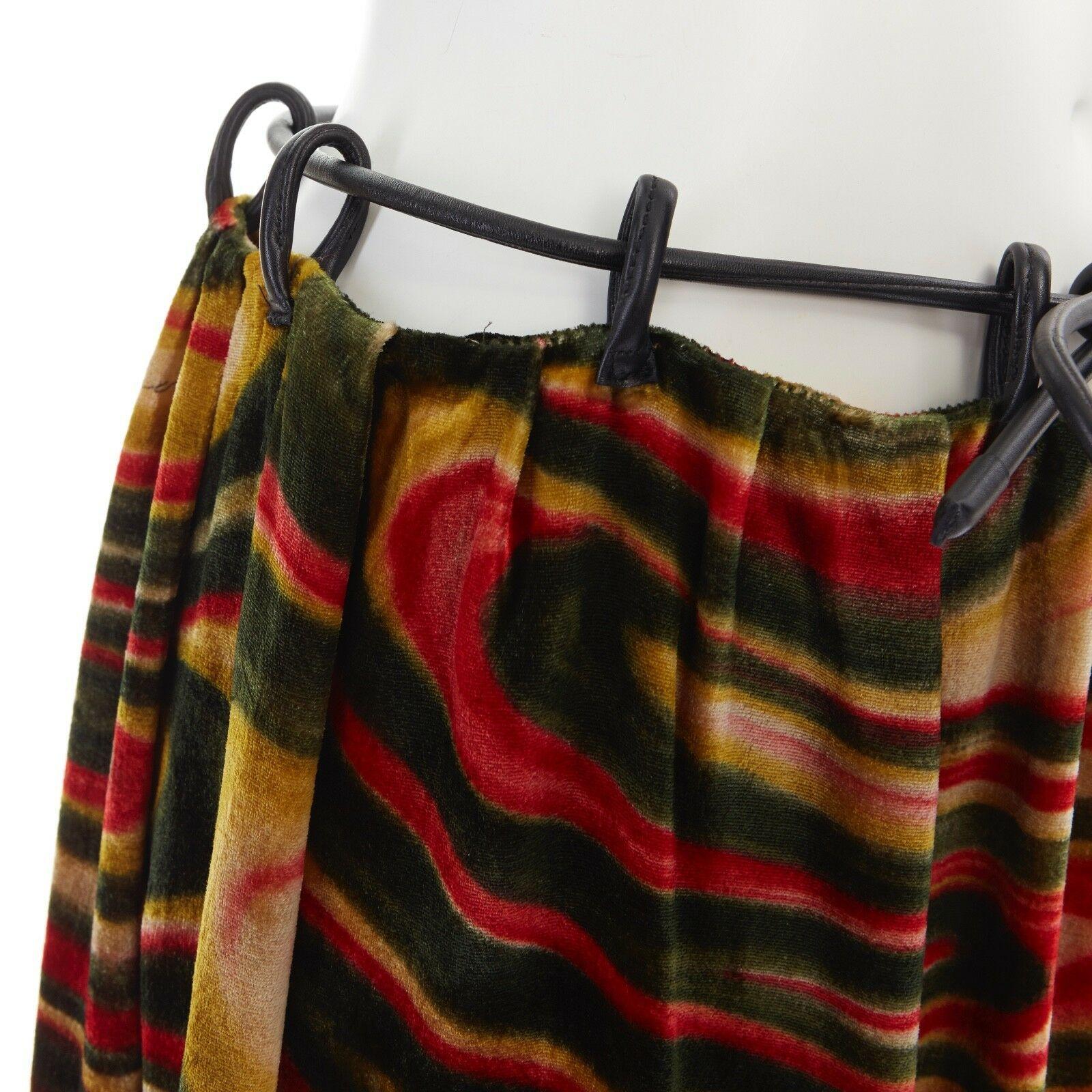 runway GUCCI TOM FORD Vintage AW99 leather loop psychedelic velvet skirt IT42 M 2
