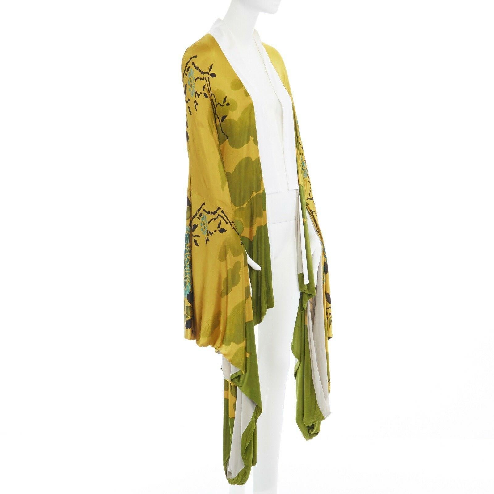Yellow runway GUCCI TOM FORD Vintage SS03 yellow oriental kimono robe jacket IT40 S